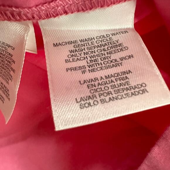 Jones New York Large Pink Tunic Top‎ Embroidered Floral V-Neck 3/4 Sleeves - Picture 7 of 10